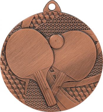 Медаль №172 (Настольный теннис, диаметр 50 мм, металл, цвет бронза. Место для вставок: обратная сторона диаметр 45 мм)