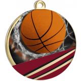 Медаль №2383 (Баскетбол, диаметр 70 мм, металл, цвет золото)