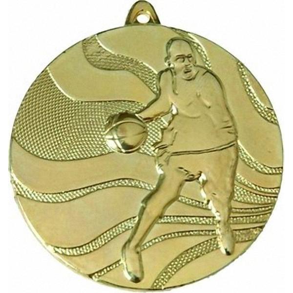 Медаль №91 (Баскетбол, диаметр 50 мм, металл, цвет золото. Место для вставок: обратная сторона диаметр 46 мм)