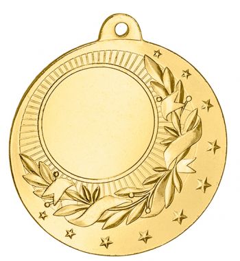 Медаль №2243 (Диаметр 50 мм, металл, цвет золото. Место для вставок: лицевая диаметр 25 мм, обратная сторона диаметр 45 мм)
