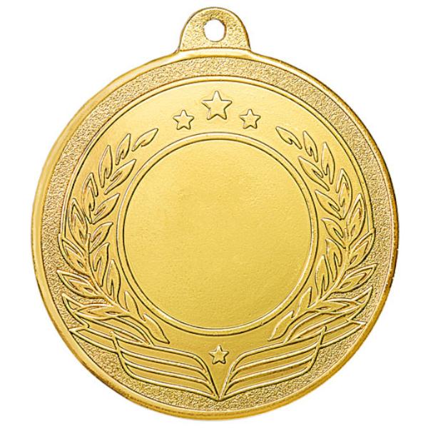 Медаль №2432 (Диаметр 50 мм, металл, цвет золото. Место для вставок: лицевая диаметр 25 мм, обратная сторона диаметр 45 мм)