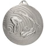 Медаль №1224 (Плавание, диаметр 70 мм, металл, цвет серебро. Место для вставок: обратная сторона диаметр 65 мм)