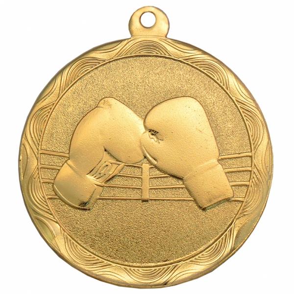 Медаль №1284 (Боксёрские перчатки, диаметр 50 мм, металл, цвет золото. Место для вставок: обратная сторона диаметр 45 мм)
