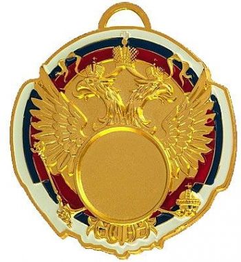 Медаль №198 (Диаметр 65 мм, металл, цвет золото. Место для вставок: лицевая диаметр 25 мм, обратная сторона диаметр 50 мм)