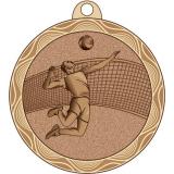 Медаль №2224 (Волейбол, диаметр 50 мм, металл, цвет бронза. Место для вставок: обратная сторона диаметр 45 мм)