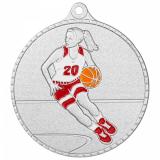 Медаль №3662 (Баскетбол, диаметр 55 мм, металл, цвет серебро)