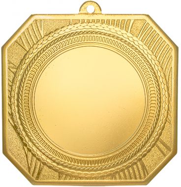 Медаль №2276 (Диаметр 80 мм, металл, цвет золото. Место для вставок: лицевая диаметр 50 мм, обратная сторона диаметр 65 мм)