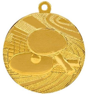 Медаль №168 (Настольный теннис, диаметр 40 мм, металл, цвет золото. Место для вставок: обратная сторона диаметр 35 мм)