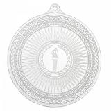 Медаль №3418 (Факел, олимпиада, диаметр 70 мм, металл, цвет серебро. Место для вставок: обратная сторона диаметр 65 мм)