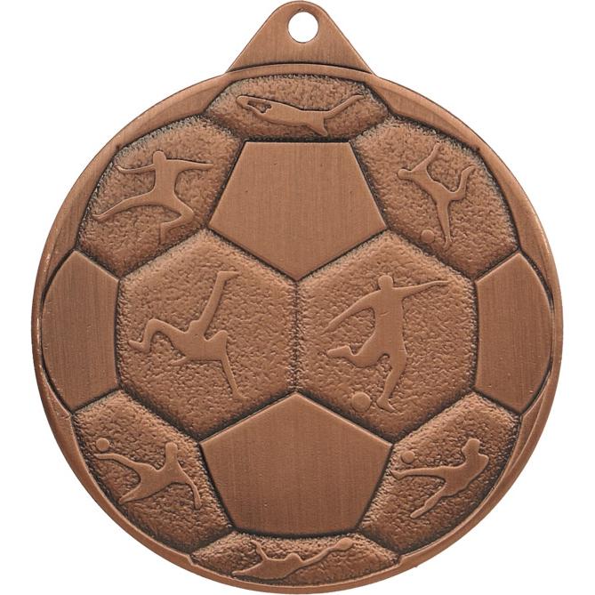 Медаль №1237 (Футбол, диаметр 50 мм, металл, цвет бронза. Место для вставок: обратная сторона диаметр 45 мм)