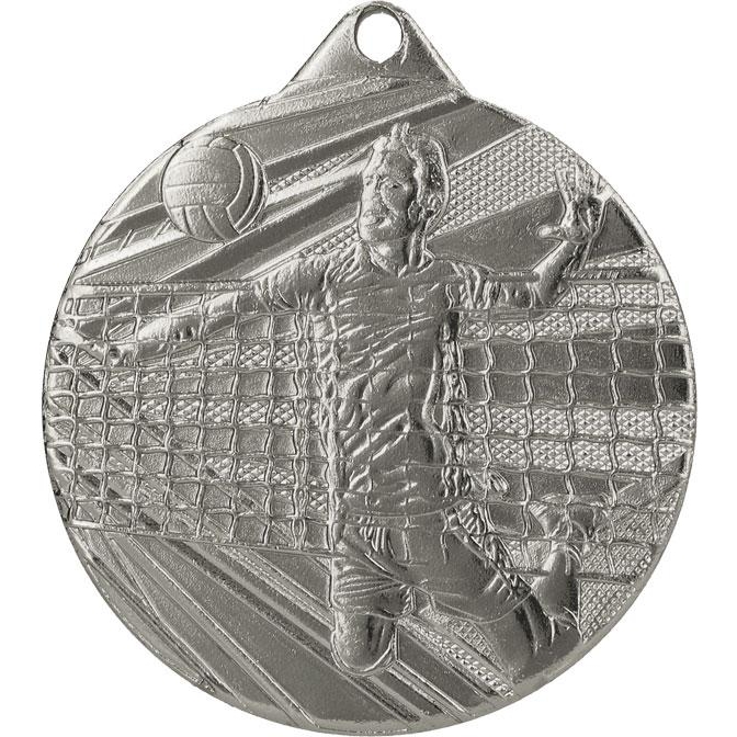 Медаль №946 (Волейбол, диаметр 50 мм, металл, цвет серебро. Место для вставок: обратная сторона диаметр 45 мм)