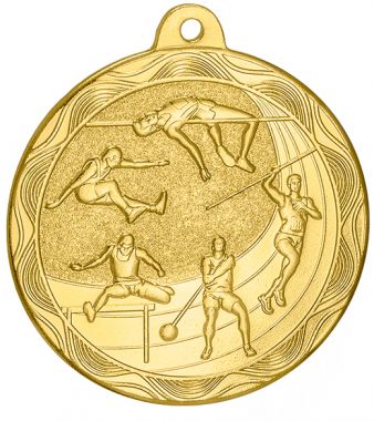 Медаль №2233 (Легкая атлетика, диаметр 50 мм, металл, цвет золото. Место для вставок: обратная сторона диаметр 45 мм)