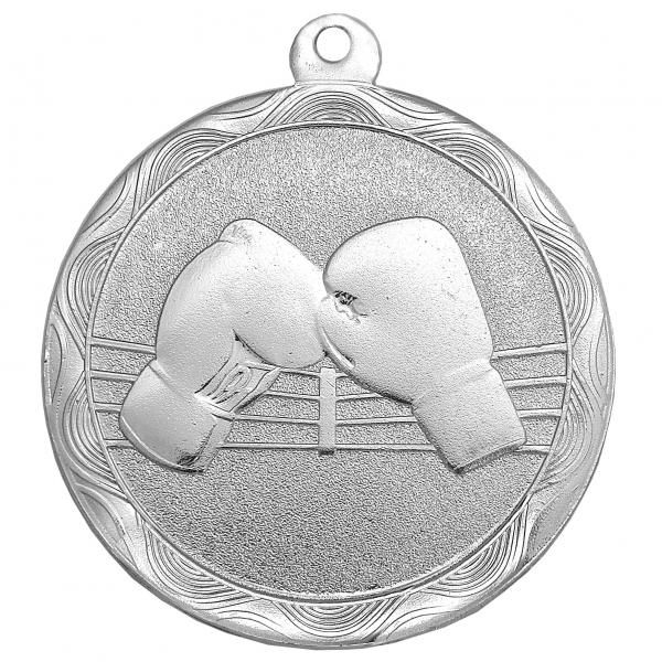 Медаль №1221 (Бокс, диаметр 50 мм, металл, цвет серебро. Место для вставок: обратная сторона диаметр 45 мм)