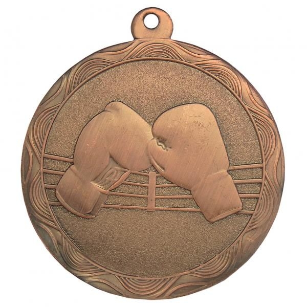 Медаль №1221 (Боксёрские перчатки, диаметр 50 мм, металл, цвет бронза. Место для вставок: обратная сторона диаметр 45 мм)
