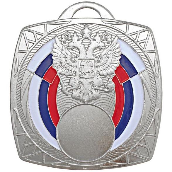 Медаль №1301 (Размер 70x70 мм, металл, цвет серебро. Место для вставок: лицевая диаметр 25 мм, обратная сторона диаметр 65 мм)