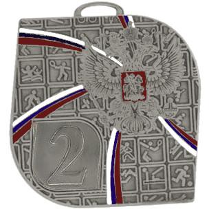 Медаль №3633 (2 место, размер 70x70 мм, металл, цвет серебро. Место для вставок: обратная сторона диаметр 51 мм)