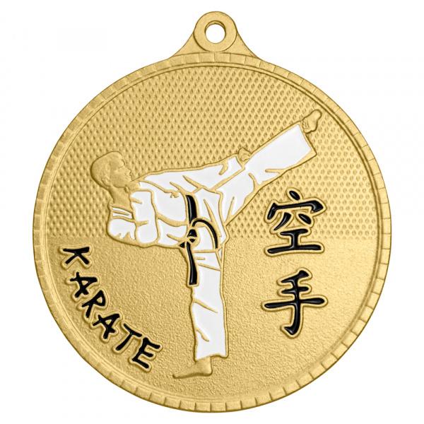 Медаль №3400 (Каратэ, диаметр 55 мм, металл, цвет золото. Место для вставок: обратная сторона диаметр 40 мм)