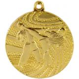 Медаль №134 (Каратэ, диаметр 40 мм, металл, цвет золото. Место для вставок: обратная сторона диаметр 36 мм)