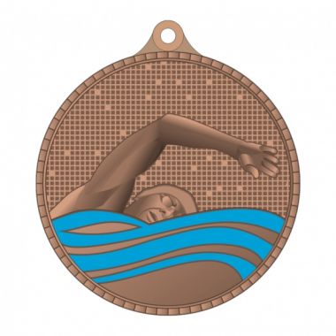 Медаль №3586 (Плавание, диаметр 55 мм, металл, цвет бронза. Место для вставок: обратная сторона диаметр 40 мм)