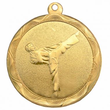 Медаль №3456 (Тхэквондо, диаметр 50 мм, металл, цвет золото. Место для вставок: обратная сторона диаметр 45 мм)