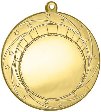 Медаль №2267 (Диаметр 80 мм, металл, цвет золото. Место для вставок: лицевая диаметр 50 мм, обратная сторона размер по шаблону)