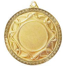 Медаль №156 (Диаметр 50 мм, металл, цвет золото. Место для вставок: лицевая диаметр 25 мм, обратная сторона диаметр 47 мм)