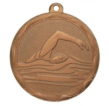 Медаль №1270 (Плавание, диаметр 50 мм, металл, цвет бронза. Место для вставок: обратная сторона диаметр 45 мм)