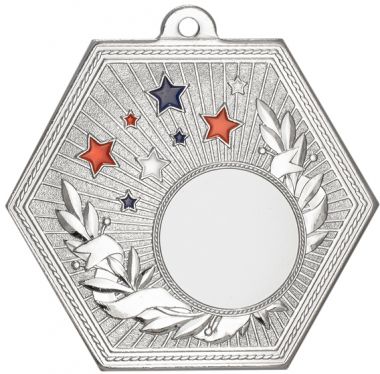 Медаль №2260 (Диаметр 70 мм, металл, цвет серебро. Место для вставок: лицевая диаметр 25 мм, обратная сторона диаметр 50 мм)