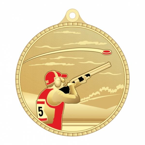 Медаль №3285 (Пулевая стрельба, диаметр 55 мм, металл, цвет золото. Место для вставок: обратная сторона диаметр 40 мм)