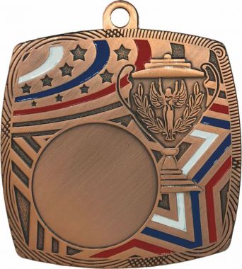 Медаль №3562 (Размер 50x50 мм, металл, цвет бронза. Место для вставок: лицевая диаметр 25 мм, обратная сторона размер по шаблону)