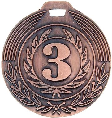 Медаль №1280 (3 место, диаметр 50 мм, металл, цвет бронза)
