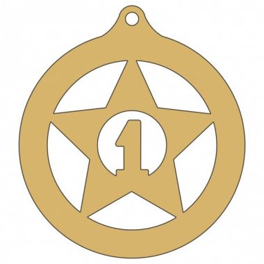 Медаль №3623 (1 место, диаметр 60 мм, металл, цвет золото)
