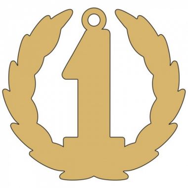 Медаль №3569 (1 место, диаметр 55 мм, металл, цвет золото)
