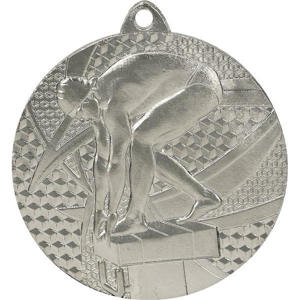 Медаль №929 (Плавание, диаметр 50 мм, металл, цвет серебро. Место для вставок: обратная сторона диаметр 45 мм)