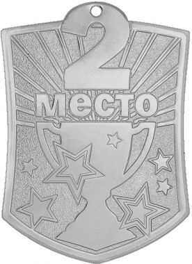 Медаль №2463 (2 место, размер 51x70 мм, металл, цвет серебро)