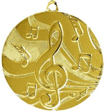 Медаль №103 (Музыка, диаметр 50 мм, металл, цвет золото. Место для вставок: обратная сторона диаметр 45 мм)