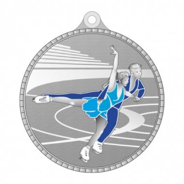 Медаль №3599 (Фигурное катание, диаметр 55 мм, металл, цвет серебро. Место для вставок: обратная сторона диаметр 40 мм)