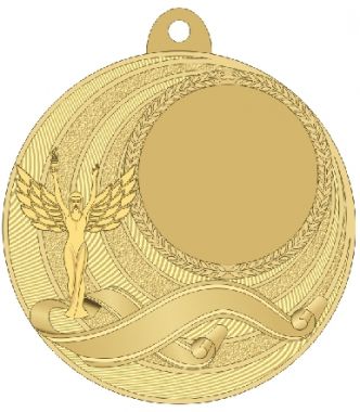 Медаль №2227 (Оскар / Ника, диаметр 50 мм, металл, цвет золото. Место для вставок: лицевая диаметр 25 мм, обратная сторона диаметр 45 мм)