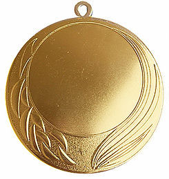 Медаль №2450 (Диаметр 70 мм, металл, цвет золото. Место для вставок: лицевая диаметр 50 мм, обратная сторона диаметр 65 мм)