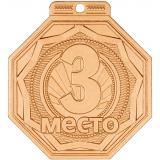 Медаль №2421 (3 место, размер 50x55 мм, металл, цвет бронза)