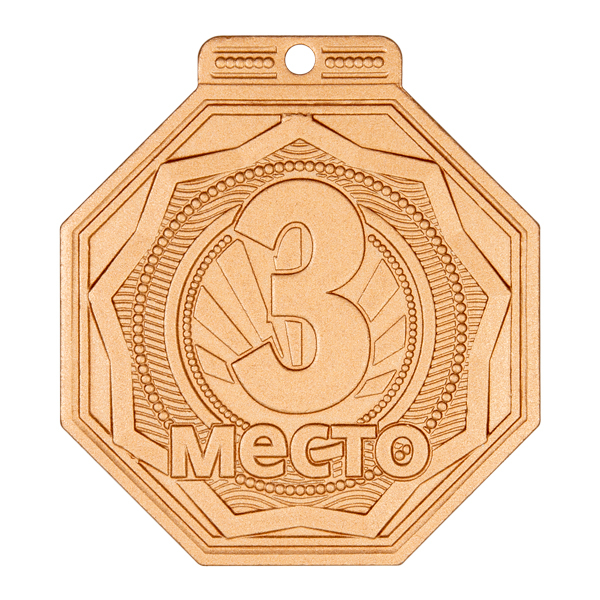 Медаль №2421 (3 место, размер 50x55 мм, металл, цвет бронза. Место для вставок: обратная сторона диаметр 45 мм)