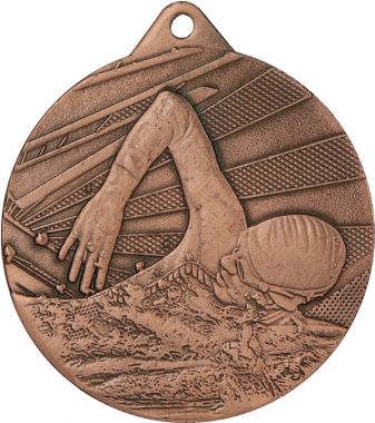 Медаль №948 (Плавание, диаметр 50 мм, металл, цвет бронза. Место для вставок: обратная сторона диаметр 45 мм)