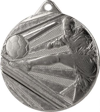 Медаль №950 (Футбол, диаметр 50 мм, металл, цвет серебро. Место для вставок: обратная сторона диаметр 45 мм)