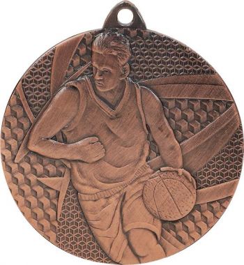 Медаль №922 (Баскетбол, диаметр 50 мм, металл, цвет бронза. Место для вставок: обратная сторона диаметр 45 мм)