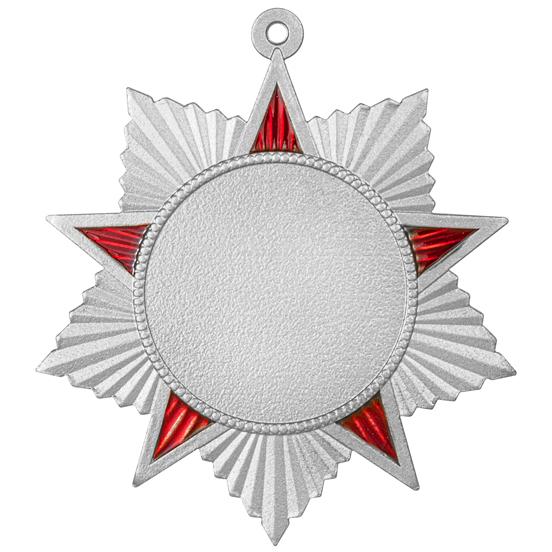 Медаль №2350 (Размер 48x48 мм, металл, цвет серебро. Место для вставок: лицевая диаметр 25 мм, обратная сторона диаметр 30 мм)