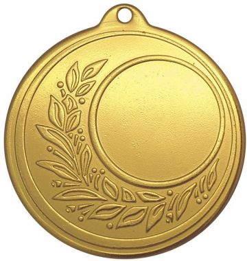 Медаль №1718 (Диаметр 50 мм, металл, цвет золото. Место для вставок: лицевая диаметр 25 мм, обратная сторона диаметр 45 мм)