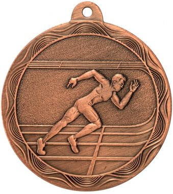 Медаль №2211 (Бег, диаметр 50 мм, металл, цвет бронза. Место для вставок: обратная сторона диаметр 45 мм)