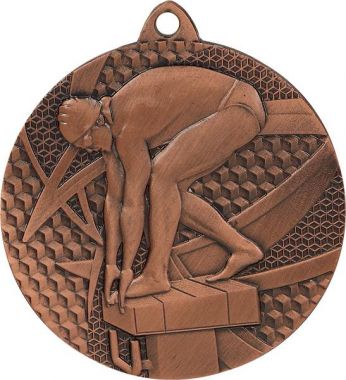 Медаль №929 (Плавание, диаметр 50 мм, металл, цвет бронза. Место для вставок: обратная сторона диаметр 45 мм)