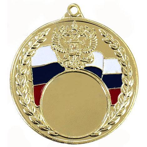 Медаль №2433 (Диаметр 70 мм, металл, цвет золото. Место для вставок: обратная сторона диаметр 65 мм)