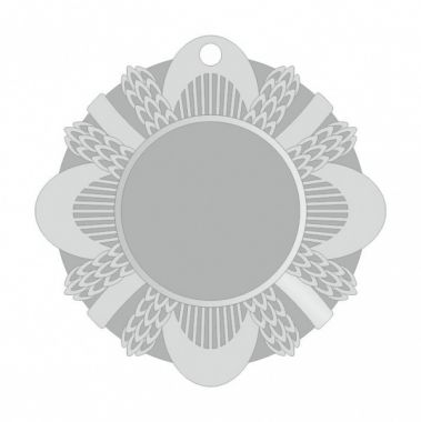 Медаль №2372 (Диаметр 50 мм, металл, цвет серебро. Место для вставок: лицевая диаметр 25 мм, обратная сторона диаметр 45 мм)